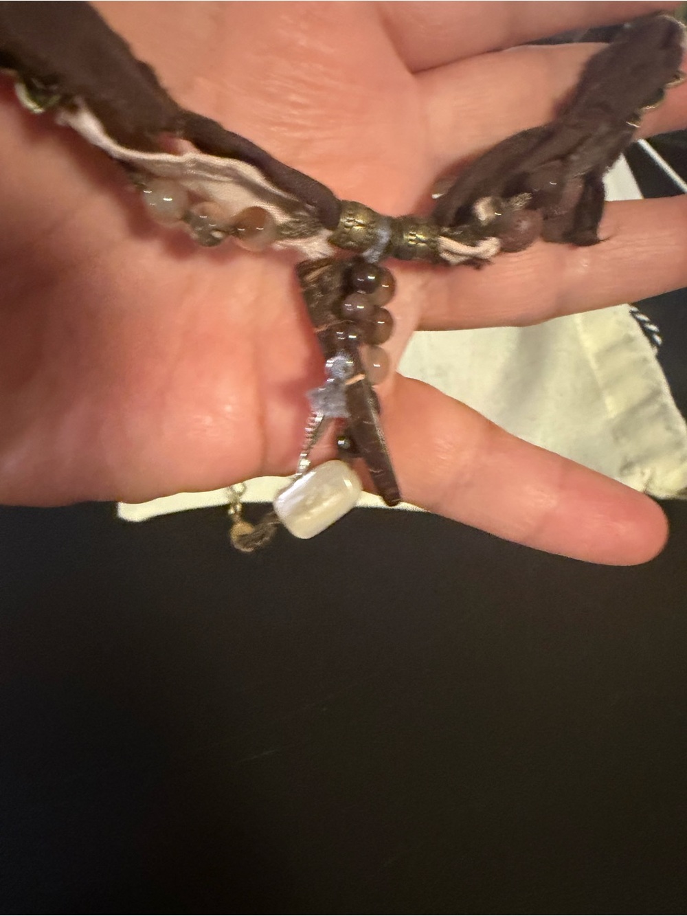 Free People Brown and Blush Boho Beaded Necklace - Picture 2 of 5